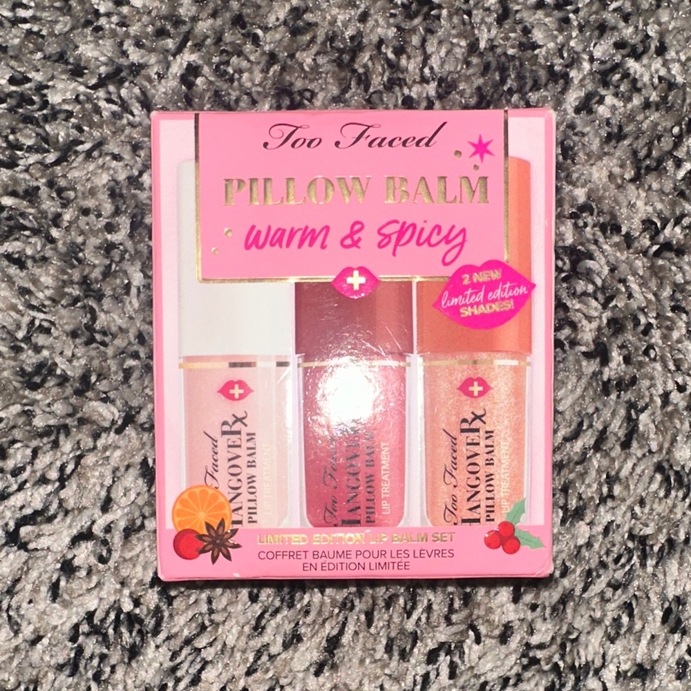 Too Faced Pillow Balm Warm & Spicy Trio - Pink, Peach, Coral